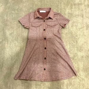 ZARA girls plaid collared button up dress